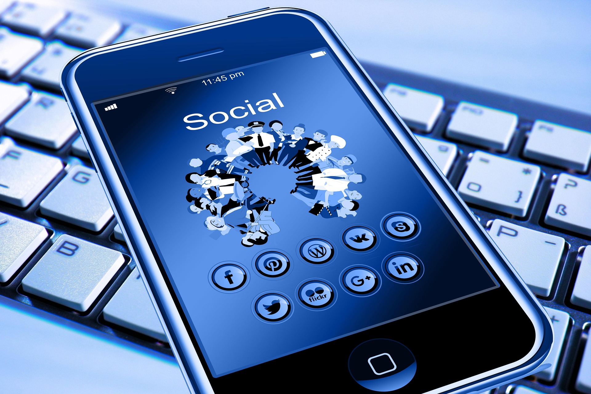 Smartphone displaying the word SOCIAL representing social media marketing and mobile engagement by TLD USA