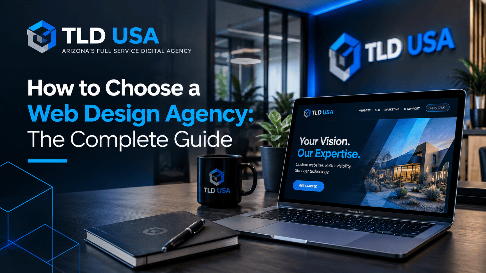 TLD USA Arizona web design agency office showing a modern website design workspace