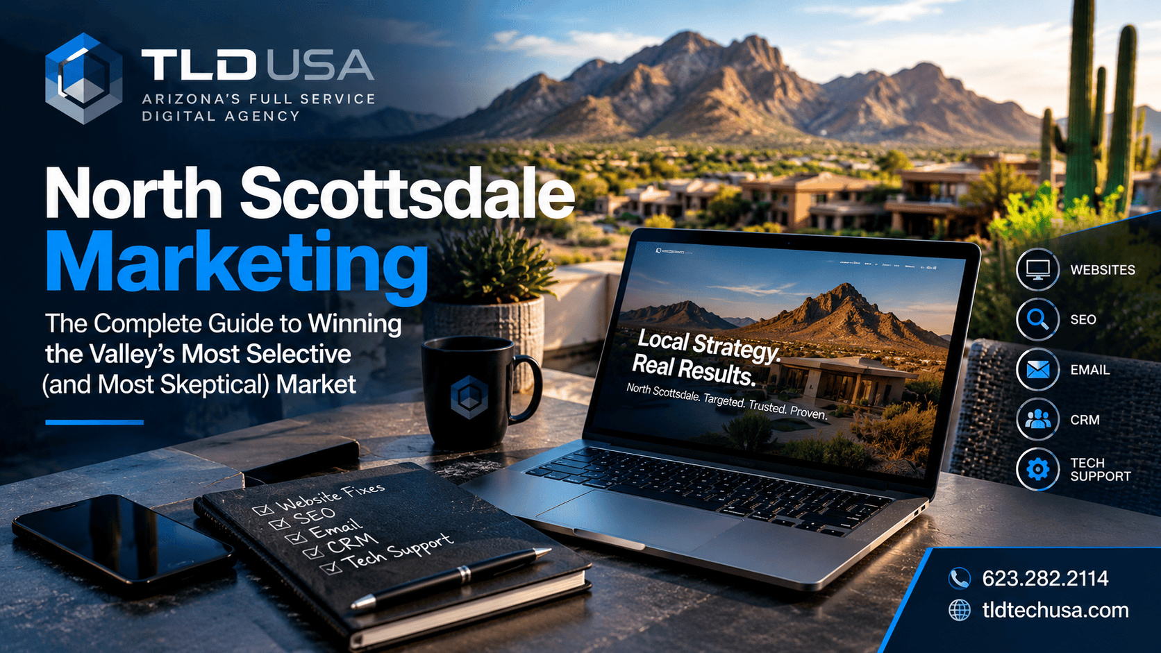 North Scottsdale marketing and local SEO guide covering DC Ranch, Grayhawk, Troon, and Desert Mountain