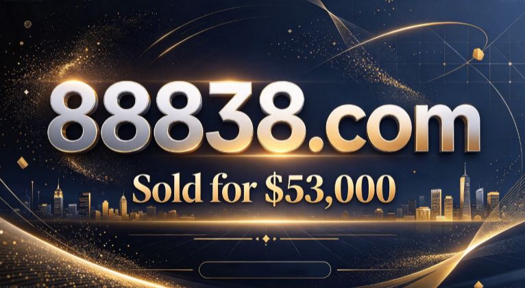 88838.com five-digit numeric .com domain sold for $53,000 through GoDaddy Auctions on October 27, 2026.