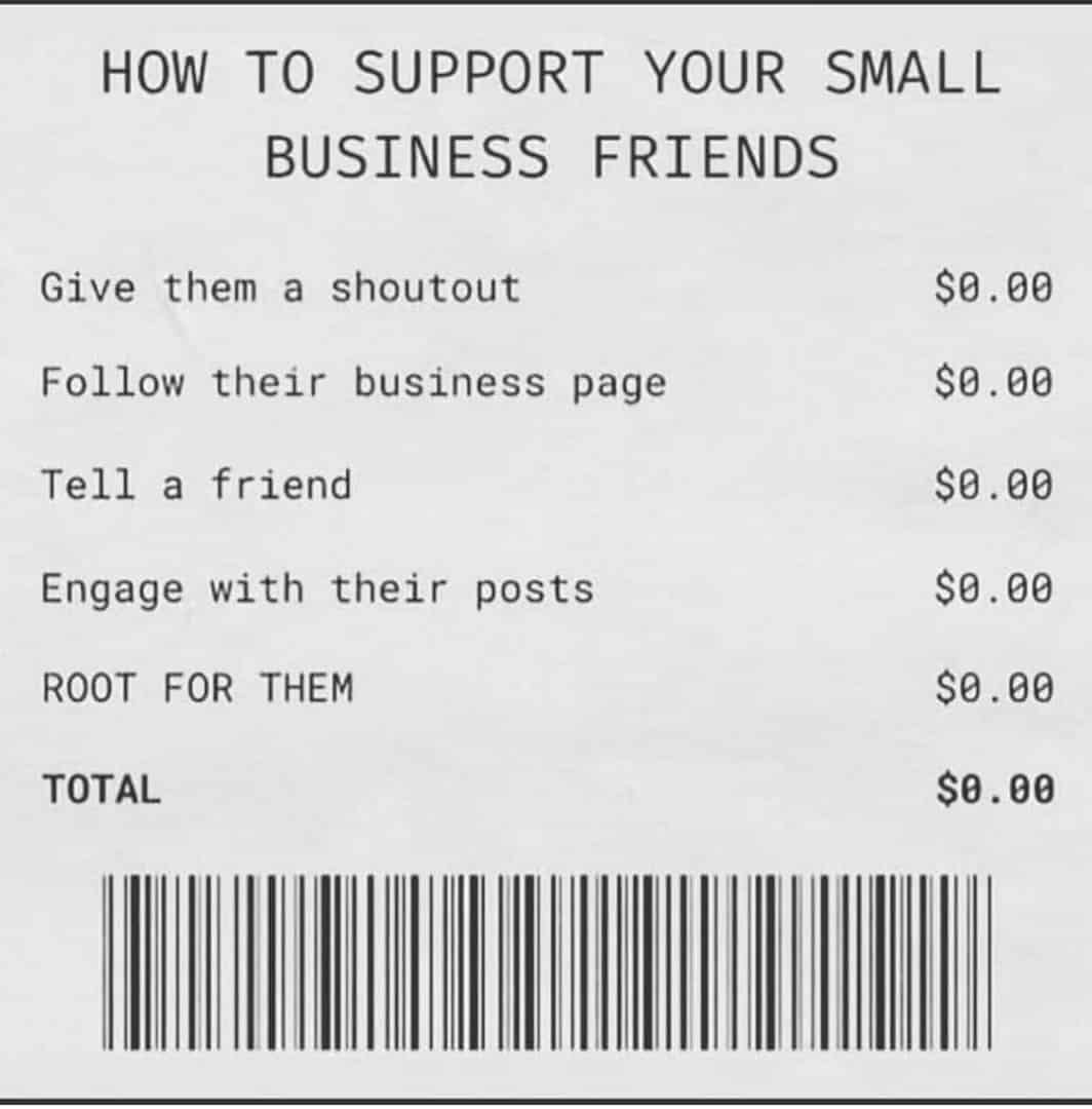 How to support your small business friends.