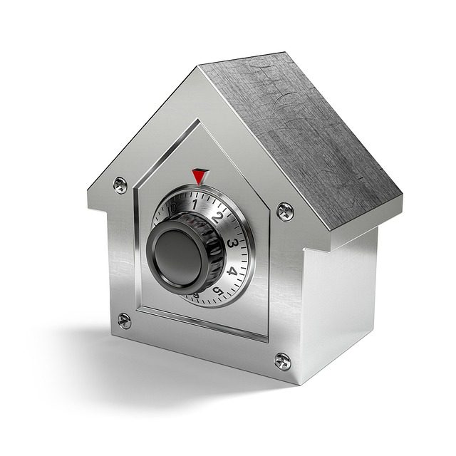 Metal house-shaped lockbox with dial lock representing website code security and platform lock-in